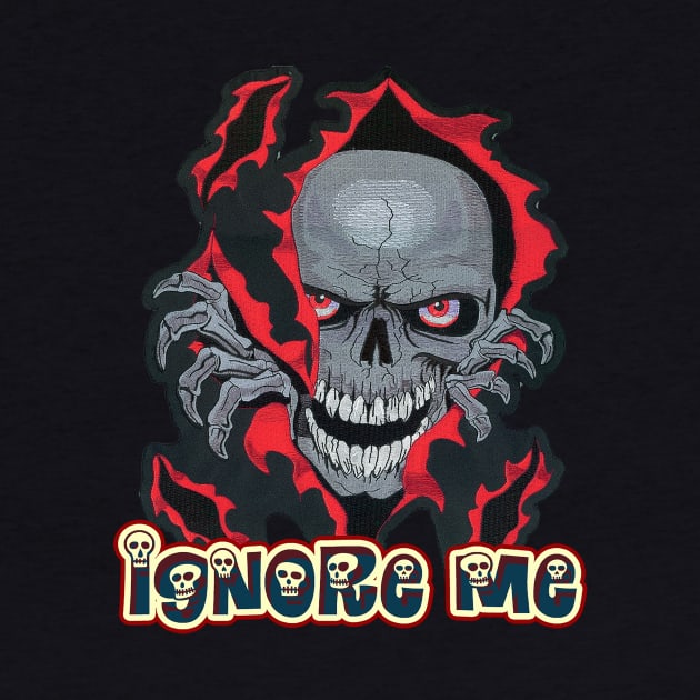 Men's and women's T-shirt with the word "ignore me" by afnana